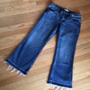 Free people wide leg crop denim